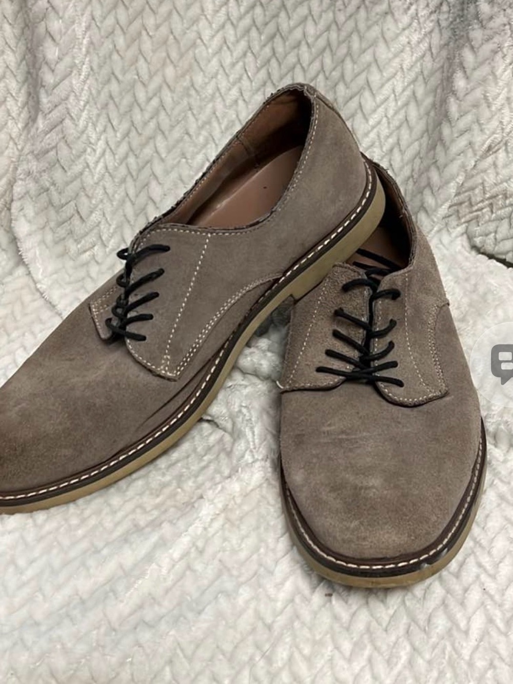 Banana Republic Reace Gray Suede Derby Shoes Men’s 10.5 Leather